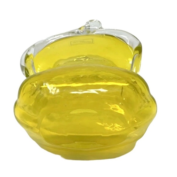 Vtg Design Society Murano Style Yellow Art Glass Blown Coin Purse Retro Chic - Picture 8 of 8